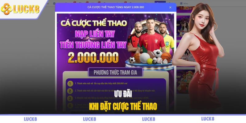 Ưu đãi khi đặt cược thể thao